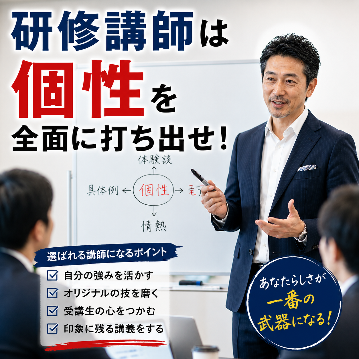 研修講師は個性を全面に打ち出せ！